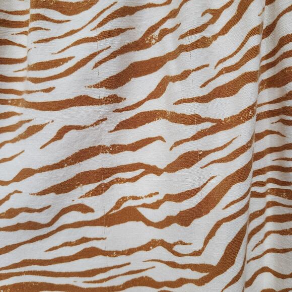 Ava & Viv Zebra Stripe Midi Pull On A-Line Slit Skirt Cream Brown Size 1X - Picture 7 of 7